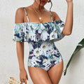 Cropped Off The Shoulder Top Print Monokini