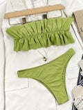 Green Bandeau Brazilian Thong Bikini Set