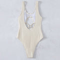 Cutout One-piece White High waist O'ring Monokini