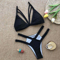 Cut Out Black Push Up Hollow Out Bikini