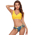 Yellow Large Push Up Tankini with Plus Size