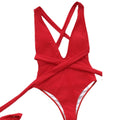Red Backless Maillot De Bain Monokini